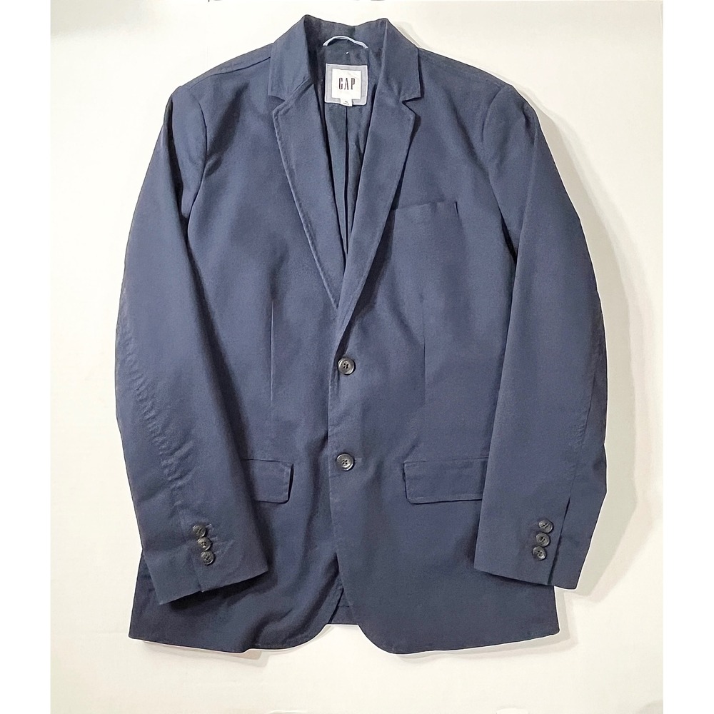 Gap Mens Blazer XS Navy Blue Cotton Blend Two Button Sport Coat Jacket office